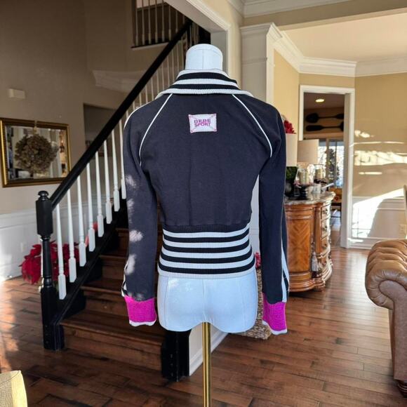 y2k bebe sport black zip up cropped jacket medium - Picture 4 of 5